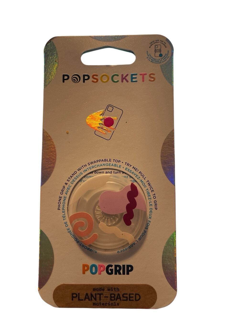 PopSockets PopGrip Phone Grip & Stand with Swappable Top-Plant Core Memphis Mod